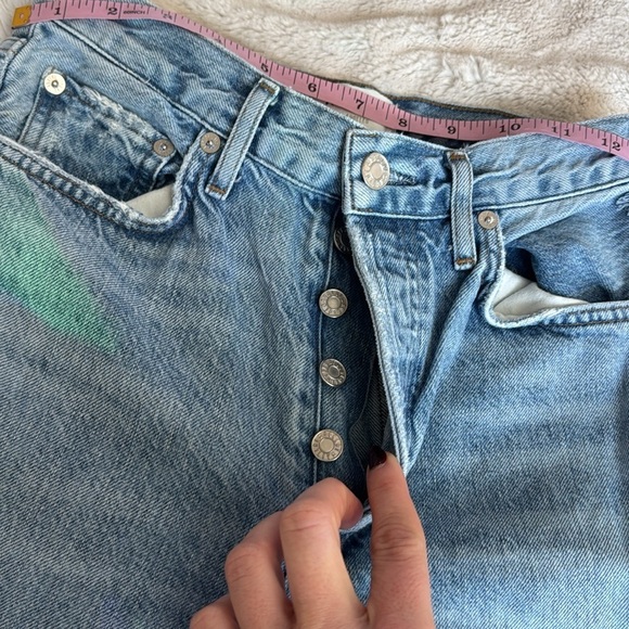 AGOLDE Riley Jeans High Rise Straight Cropped Jean sz 24 NEW distressed denim - Picture 9 of 15